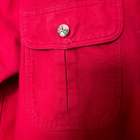 CLEARANCE Men’s Large Red Cabela’s Chamois Button Down Shirt - Picture 7 of 9